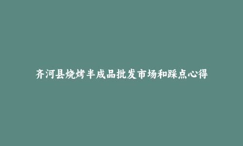 齐河县烧烤半成品批发市场和踩点心得