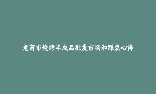 龙南市烧烤半成品批发市场和踩点心得