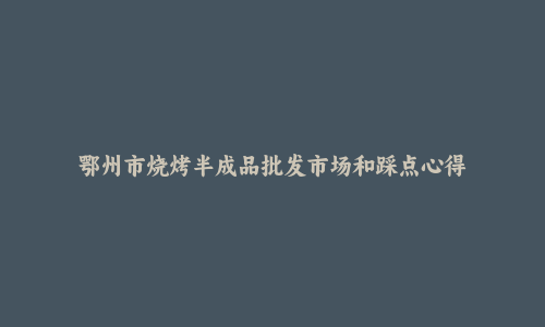 鄂州市烧烤半成品批发市场和踩点心得