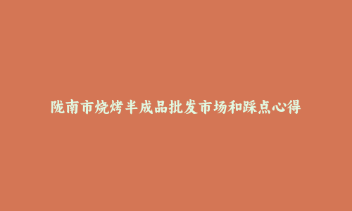 陇南市烧烤半成品批发市场和踩点心得