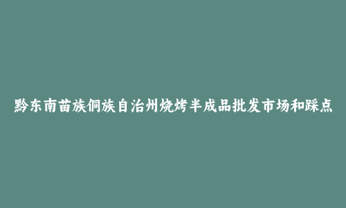黔东南苗族侗族自治州烧烤半成品批发市场和踩点心得
