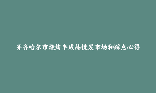 齐齐哈尔市烧烤半成品批发市场和踩点心得
