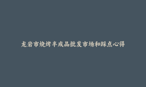 龙岩市烧烤半成品批发市场和踩点心得