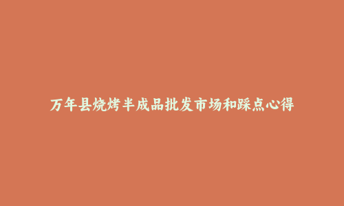 万年县烧烤半成品批发市场和踩点心得