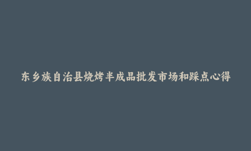 东乡族自治县烧烤半成品批发市场和踩点心得