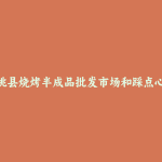 临洮县烧烤半成品批发市场和踩点心得