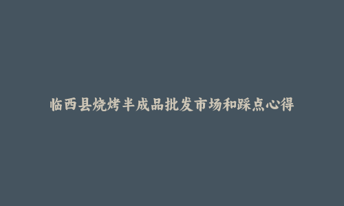 临西县烧烤半成品批发市场和踩点心得