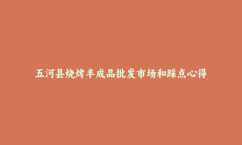 五河县烧烤半成品批发市场和踩点心得