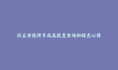 任丘市烧烤半成品批发市场和踩点心得