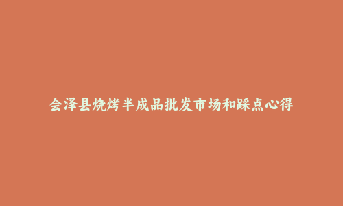 会泽县烧烤半成品批发市场和踩点心得