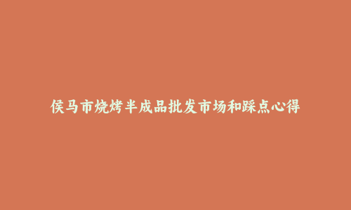 侯马市烧烤半成品批发市场和踩点心得