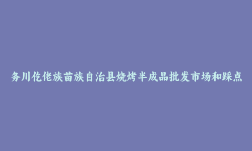 务川仡佬族苗族自治县烧烤半成品批发市场和踩点心得