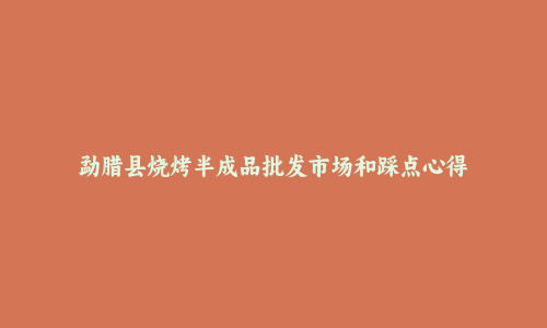 勐腊县烧烤半成品批发市场和踩点心得