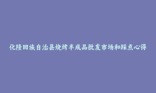 化隆回族自治县烧烤半成品批发市场和踩点心得
