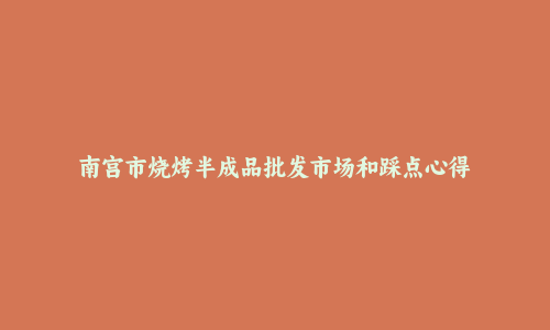 南宫市烧烤半成品批发市场和踩点心得