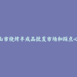 合山市烧烤半成品批发市场和踩点心得