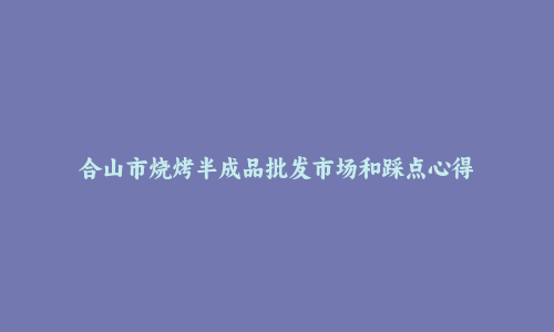 合山市烧烤半成品批发市场和踩点心得