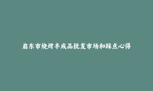 启东市烧烤半成品批发市场和踩点心得
