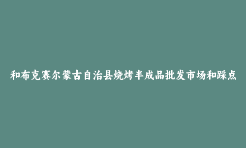 和布克赛尔蒙古自治县烧烤半成品批发市场和踩点心得