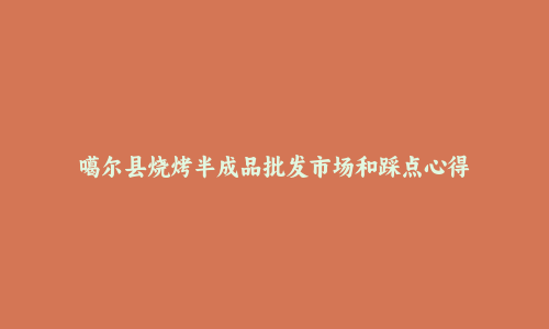 噶尔县烧烤半成品批发市场和踩点心得