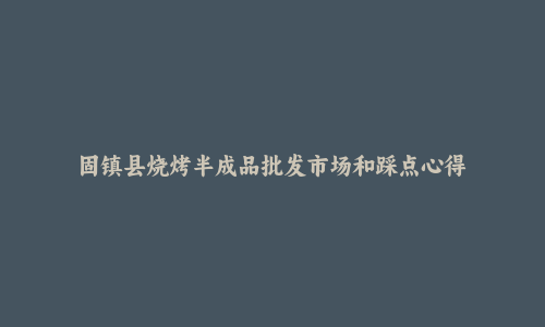 固镇县烧烤半成品批发市场和踩点心得