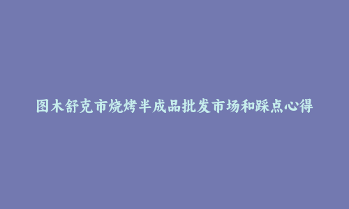 图木舒克市烧烤半成品批发市场和踩点心得