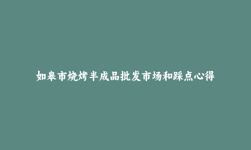 如皋市烧烤半成品批发市场和踩点心得