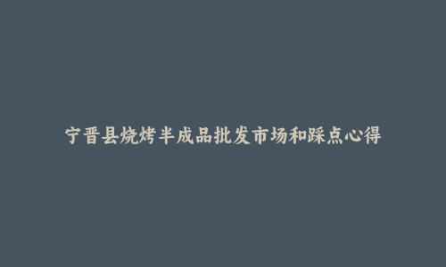 宁晋县烧烤半成品批发市场和踩点心得