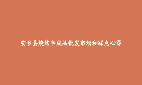 安乡县烧烤半成品批发市场和踩点心得