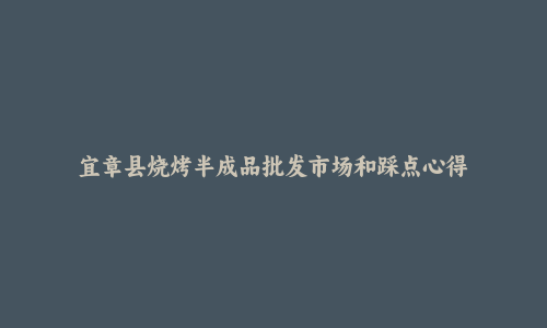宜章县烧烤半成品批发市场和踩点心得