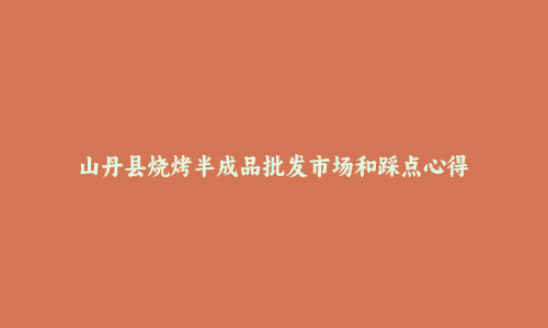 山丹县烧烤半成品批发市场和踩点心得