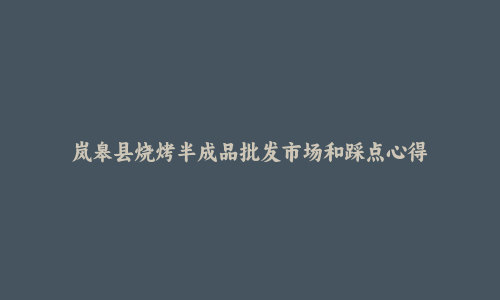 岚皋县烧烤半成品批发市场和踩点心得