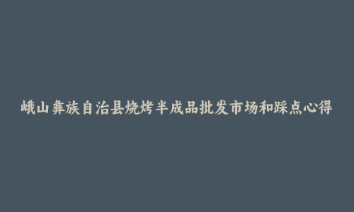 峨山彝族自治县烧烤半成品批发市场和踩点心得