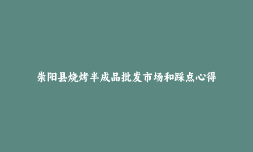 崇阳县烧烤半成品批发市场和踩点心得