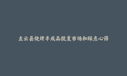 左云县烧烤半成品批发市场和踩点心得