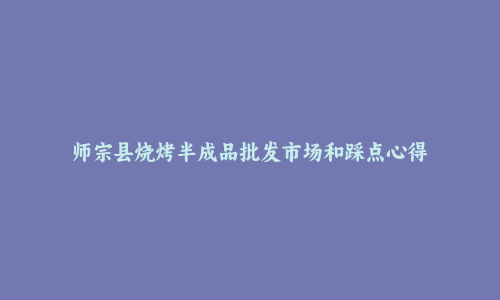 师宗县烧烤半成品批发市场和踩点心得