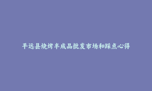 平远县烧烤半成品批发市场和踩点心得