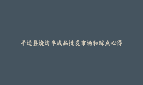 平遥县烧烤半成品批发市场和踩点心得