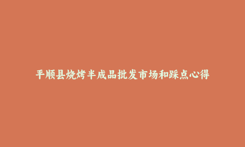 平顺县烧烤半成品批发市场和踩点心得