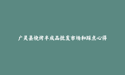广灵县烧烤半成品批发市场和踩点心得