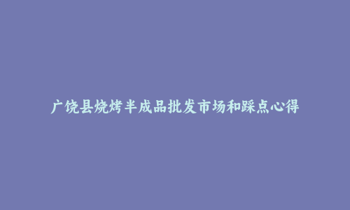 广饶县烧烤半成品批发市场和踩点心得