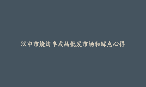 汉中市烧烤半成品批发市场和踩点心得