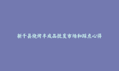 新干县烧烤半成品批发市场和踩点心得