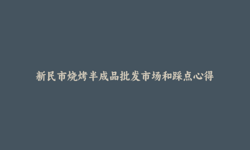 新民市烧烤半成品批发市场和踩点心得