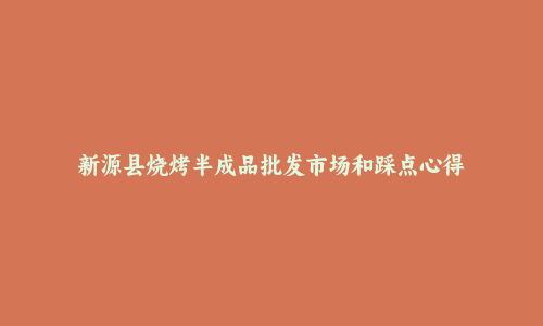 新源县烧烤半成品批发市场和踩点心得