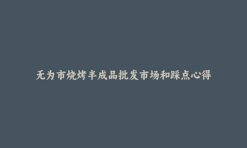 无为市烧烤半成品批发市场和踩点心得