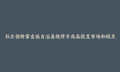 杜尔伯特蒙古族自治县烧烤半成品批发市场和踩点心得