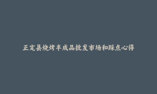 正定县烧烤半成品批发市场和踩点心得