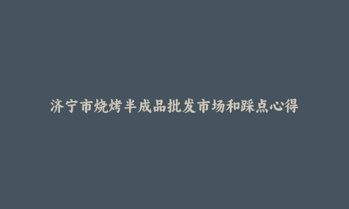 济宁市烧烤半成品批发市场和踩点心得