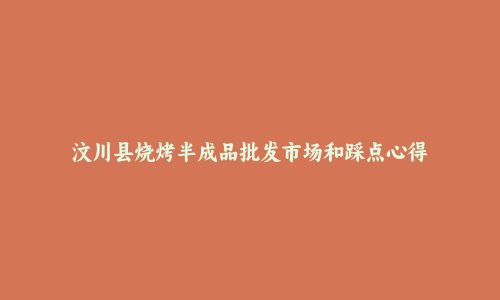 汶川县烧烤半成品批发市场和踩点心得